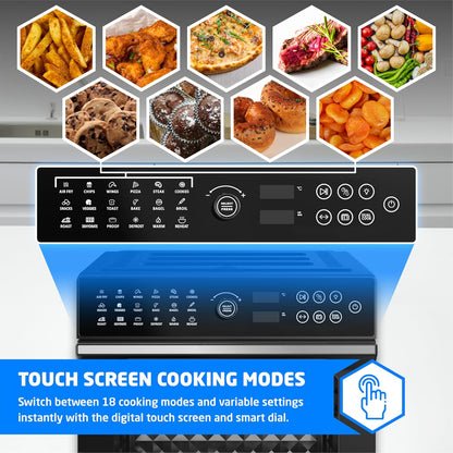 Air Fryer Oven 30L 1800W With Rotisserie 20-In-1 Dual Cook Black