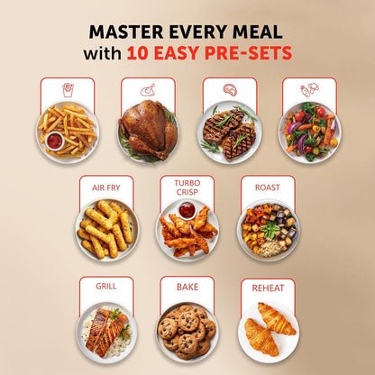 Dual Zone Digital Air Fryer 11L 2400W 10 Presets Black