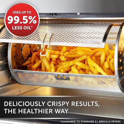 Air Fryer Oven 10L 2000W Digital Touch Fry Bake Dehydrate Black Grey